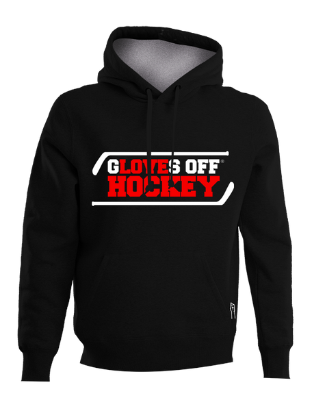 AUTHENTIC HOODIE LOVE HOCKEY WITH PLAYER STICKS